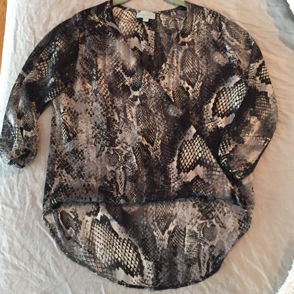 Silky High Low Cropped Snake Top